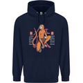 Chinese Zodiac Shengxiao Year of the Monkey Mens 80% Cotton Hoodie Navy Blue