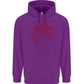 Chinese Zodiac Shengxiao Year of the Monkey Mens 80% Cotton Hoodie Purple