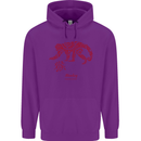 Chinese Zodiac Shengxiao Year of the Monkey Mens 80% Cotton Hoodie Purple
