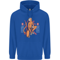Chinese Zodiac Shengxiao Year of the Monkey Mens 80% Cotton Hoodie Royal Blue