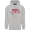 Chinese Zodiac Shengxiao Year of the Monkey Mens 80% Cotton Hoodie Sports Grey