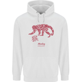 Chinese Zodiac Shengxiao Year of the Monkey Mens 80% Cotton Hoodie White