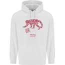 Chinese Zodiac Shengxiao Year of the Monkey Mens 80% Cotton Hoodie White