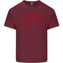 Chinese Zodiac Shengxiao Year of the Monkey Mens Cotton T-Shirt Tee Top Maroon