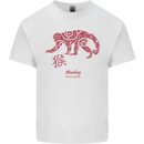 Chinese Zodiac Shengxiao Year of the Monkey Mens Cotton T-Shirt Tee Top White
