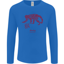 Chinese Zodiac Shengxiao Year of the Monkey Mens Long Sleeve T-Shirt Royal Blue