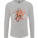 Chinese Zodiac Shengxiao Year of the Monkey Mens Long Sleeve T-Shirt Sports Grey