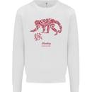 Chinese Zodiac Shengxiao Year of the Monkey Mens Sweatshirt Jumper White