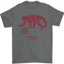 Chinese Zodiac Shengxiao Year of the Monkey Mens T-Shirt Cotton Gildan Charcoal