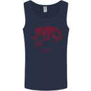 Chinese Zodiac Shengxiao Year of the Monkey Mens Vest Tank Top Navy Blue