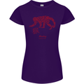 Chinese Zodiac Shengxiao Year of the Monkey Womens Petite Cut T-Shirt Purple