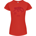 Chinese Zodiac Shengxiao Year of the Monkey Womens Petite Cut T-Shirt Red