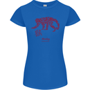 Chinese Zodiac Shengxiao Year of the Monkey Womens Petite Cut T-Shirt Royal Blue