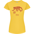 Chinese Zodiac Shengxiao Year of the Monkey Womens Petite Cut T-Shirt Yellow