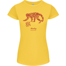 Chinese Zodiac Shengxiao Year of the Monkey Womens Petite Cut T-Shirt Yellow