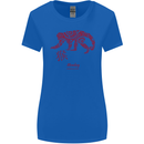 Chinese Zodiac Shengxiao Year of the Monkey Womens Wider Cut T-Shirt Royal Blue