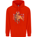 Chinese Zodiac Shengxiao Year of the Ox Childrens Kids Hoodie Bright Red