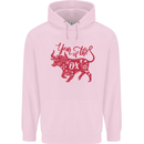 Chinese Zodiac Shengxiao Year of the Ox Childrens Kids Hoodie Light Pink