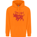 Chinese Zodiac Shengxiao Year of the Ox Childrens Kids Hoodie Orange