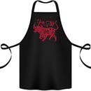 Chinese Zodiac Shengxiao Year of the Ox Cotton Apron 100% Organic Black