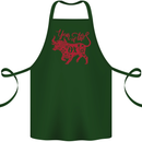 Chinese Zodiac Shengxiao Year of the Ox Cotton Apron 100% Organic Forest Green