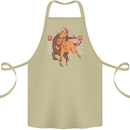 Chinese Zodiac Shengxiao Year of the Ox Cotton Apron 100% Organic Khaki