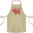 Chinese Zodiac Shengxiao Year of the Ox Cotton Apron 100% Organic Khaki