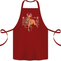 Chinese Zodiac Shengxiao Year of the Ox Cotton Apron 100% Organic Maroon