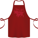 Chinese Zodiac Shengxiao Year of the Ox Cotton Apron 100% Organic Maroon