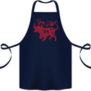 Chinese Zodiac Shengxiao Year of the Ox Cotton Apron 100% Organic Navy Blue