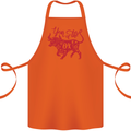 Chinese Zodiac Shengxiao Year of the Ox Cotton Apron 100% Organic Orange