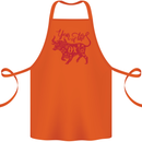 Chinese Zodiac Shengxiao Year of the Ox Cotton Apron 100% Organic Orange