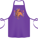Chinese Zodiac Shengxiao Year of the Ox Cotton Apron 100% Organic Purple
