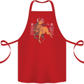 Chinese Zodiac Shengxiao Year of the Ox Cotton Apron 100% Organic Red