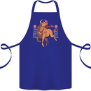 Chinese Zodiac Shengxiao Year of the Ox Cotton Apron 100% Organic Royal Blue