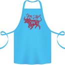 Chinese Zodiac Shengxiao Year of the Ox Cotton Apron 100% Organic Turquoise