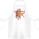 Chinese Zodiac Shengxiao Year of the Ox Cotton Apron 100% Organic White