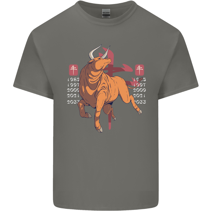 Chinese Zodiac Shengxiao Year of the Ox Kids T-Shirt Childrens Charcoal