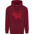 Chinese Zodiac Shengxiao Year of the Ox Mens 80% Cotton Hoodie Maroon