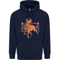 Chinese Zodiac Shengxiao Year of the Ox Mens 80% Cotton Hoodie Navy Blue