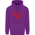 Chinese Zodiac Shengxiao Year of the Ox Mens 80% Cotton Hoodie Purple