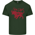 Chinese Zodiac Shengxiao Year of the Ox Mens Cotton T-Shirt Tee Top Forest Green