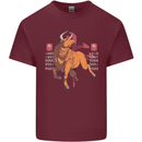 Chinese Zodiac Shengxiao Year of the Ox Mens Cotton T-Shirt Tee Top Maroon