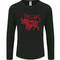 Chinese Zodiac Shengxiao Year of the Ox Mens Long Sleeve T-Shirt Black