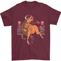 Chinese Zodiac Shengxiao Year of the Ox Mens T-Shirt Cotton Gildan Maroon