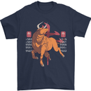 Chinese Zodiac Shengxiao Year of the Ox Mens T-Shirt Cotton Gildan Navy Blue