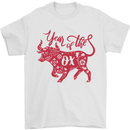 Chinese Zodiac Shengxiao Year of the Ox Mens T-Shirt Cotton Gildan White