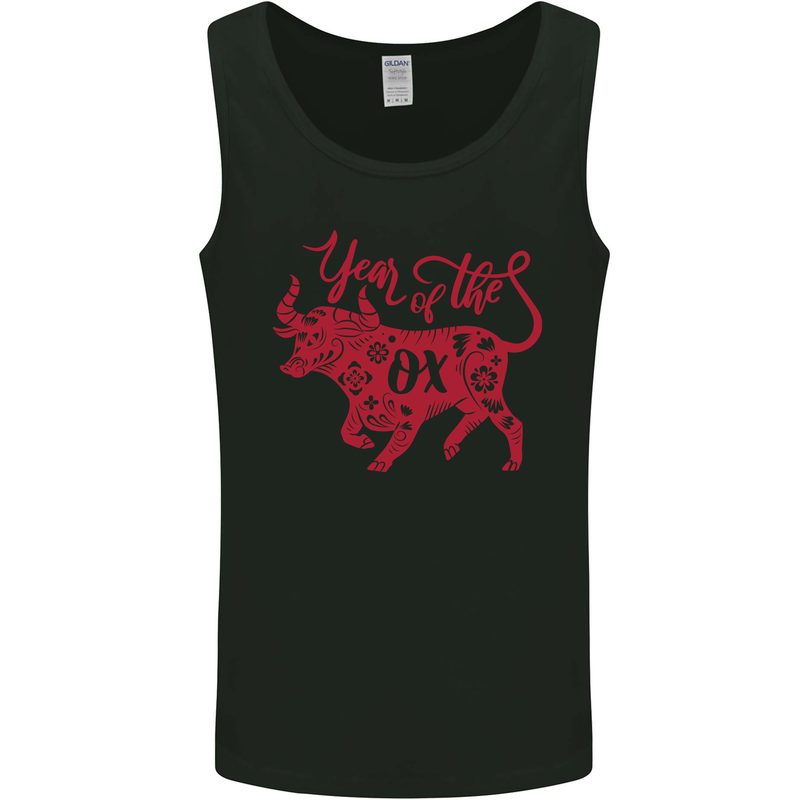 Chinese Zodiac Shengxiao Year of the Ox Mens Vest Tank Top Black