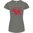 Chinese Zodiac Shengxiao Year of the Ox Womens Petite Cut T-Shirt Charcoal