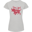 Chinese Zodiac Shengxiao Year of the Ox Womens Petite Cut T-Shirt Sports Grey